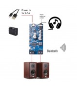 Bluetooth 5.0 Power Amplifier Board Stereo Wireless Music Player Module - Blue