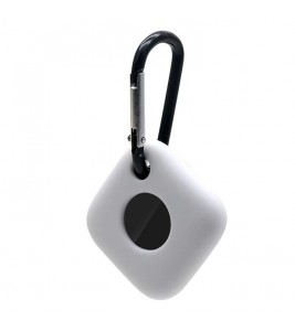 For Tile Mate (2022) Bluetooth Tracker Protective Cover Sleeve Anti-scratch Silicone Case with Anti-lost Buckle - White