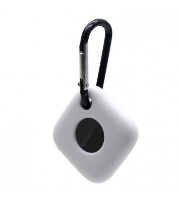 For Tile Mate (2022) Bluetooth Tracker Protective Cover Sleeve Anti-scratch Silicone Case with Anti-lost Buckle - White