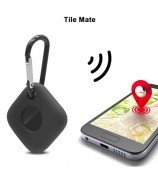 For Tile Mate (2022) Bluetooth Tracker Protective Cover Sleeve Anti-scratch Silicone Case with Anti-lost Buckle - White