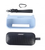 Bluetooth Speaker Protective Case for Bose SoundLink Flex Soft Silicone Case with Shoulder Strap - Baby Blue