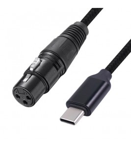 TY20F Type-C Male to XLR Female Microphone Cable XLR 3 Pin Type-C Mic Cord Studio Audio Cable Adapter for Mic Recording Support USB 2.0/1.1 Compatible with Mac OS/Windows/Vista