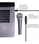 TY20F Type-C Male to XLR Female Microphone Cable XLR 3 Pin Type-C Mic Cord Studio Audio Cable Adapter for Mic Recording Support USB 2.0/1.1 Compatible with Mac OS/Windows/Vista