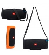 For JBL Charge 4 Bluetooth Speaker Silicone Carrying Case Protective Cover with Shoulder Strap and Carabiner - Orange