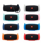For JBL Charge 4 Bluetooth Speaker Silicone Carrying Case Protective Cover with Shoulder Strap and Carabiner - Orange
