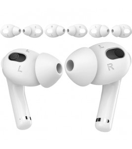 AHASTYLE PT66-3 3 Pairs Earphone Cap for Apple AirPods 3, Silicone Earphone Silicone Cover Cap Eartip, Size: S+M+L - White