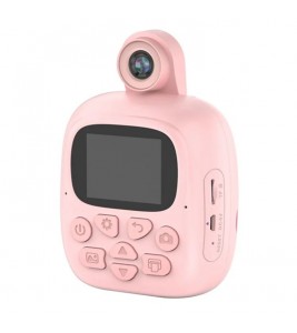 A18 Cute Kids Camera 2.0 inch 24M Pixel HD Instant Print Camera Portable Thermal Printing Camera with 180-Degree Flipped Lens for Children - Pink