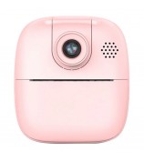 A18 Cute Kids Camera 2.0 inch 24M Pixel HD Instant Print Camera Portable Thermal Printing Camera with 180-Degree Flipped Lens for Children - Pink