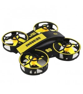 JJRC RH821 4-Axis Cool LED Light RC Drone 360-Degree Roll Over Stunt Aerial Show Remote Control Quadcopter - Yellow