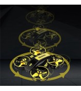 JJRC RH821 4-Axis Cool LED Light RC Drone 360-Degree Roll Over Stunt Aerial Show Remote Control Quadcopter - Yellow