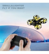 JJRC RH821 4-Axis Cool LED Light RC Drone 360-Degree Roll Over Stunt Aerial Show Remote Control Quadcopter - Yellow