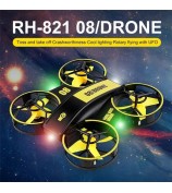 JJRC RH821 4-Axis Cool LED Light RC Drone 360-Degree Roll Over Stunt Aerial Show Remote Control Quadcopter - Yellow