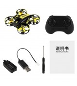 JJRC RH821 4-Axis Cool LED Light RC Drone 360-Degree Roll Over Stunt Aerial Show Remote Control Quadcopter - Yellow