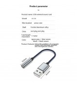 USB to 3.5mm Jack Audio Adapter USB to Headphone and Microphone Jack Aux Adapter Stereo Sound Card Adapter