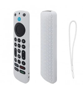 For Amazon Alexa Voice Remote Pro Anti-scratch Protective Case TV Remote Controller Silicone Sleeve Cover - White