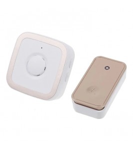 CACAZI FA12 Home Wireless Doorbell 60 Songs Waterproof Remote Smart Calling Bell, 1 Transmitter+1 Receiver - Gold / EU Plug