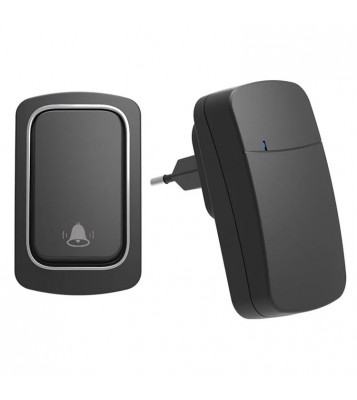 ML01 Self-powered Wireless Door Bell 38 Ringtones Home Intelligent Alarm System, 1 Transmitter+1 Receiver - Black / EU Plug