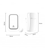 ML01 Self-powered Wireless Door Bell 38 Ringtones Home Intelligent Alarm System, 1 Transmitter+1 Receiver - Black / EU Plug