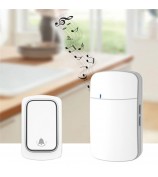 ML01 Self-powered Wireless Door Bell 38 Ringtones Home Intelligent Alarm System, 1 Transmitter+1 Receiver - Black / EU Plug