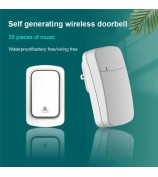 ML01 Self-powered Wireless Door Bell 38 Ringtones Home Intelligent Alarm System, 1 Transmitter+1 Receiver - Black / EU Plug