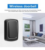 ML01 Self-powered Wireless Door Bell 38 Ringtones Home Intelligent Alarm System, 1 Transmitter+1 Receiver - Black / EU Plug