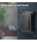 ML01 Self-powered Wireless Door Bell 38 Ringtones Home Intelligent Alarm System, 1 Transmitter+1 Receiver - Black / EU Plug