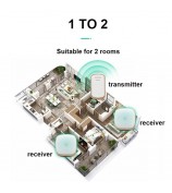 B209 Home Wireless Doorbell Colorful Light Remote Smart Calling Bell, 1 Transmitter+2 Receivers - Gold / EU Plug