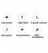 B209 Home Wireless Doorbell Colorful Light Remote Smart Calling Bell, 1 Transmitter+2 Receivers - Gold / EU Plug