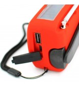 HY-071 Emergency Hand Crank Solar Weather Radio Flashlight AM FM NOAA Radio 2000mAh Power Bank Phone Charger - Red