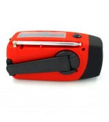 HY-071 Emergency Hand Crank Solar Weather Radio Flashlight AM FM NOAA Radio 2000mAh Power Bank Phone Charger - Red