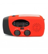 HY-071 Emergency Hand Crank Solar Weather Radio Flashlight AM FM NOAA Radio 2000mAh Power Bank Phone Charger - Red