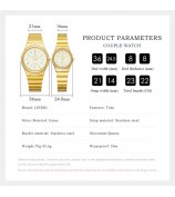 LIEBIG L1024 Fashion Couple Wrist Watch Stainless Steel Strap Analogue Quartz Watch - Luminous Dial / Men