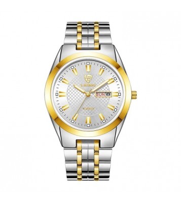 LIEBIG L1020 Couple Set Pair Wrist Watch Date Display Quartz Watch with Stainless Steel Strap - Splicing Strap / Men