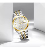 LIEBIG L1020 Couple Set Pair Wrist Watch Date Display Quartz Watch with Stainless Steel Strap - Splicing Strap / Men