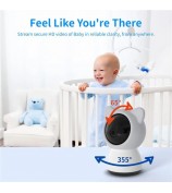 BABY5 5 inch Display Baby Monitor Watcher Dual Channel Camera Monitor Support Two-Way Voice, APP Remote - Grey / US Plug