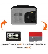 EZCAP 234 Cassette Tape to MP3 Save to TF Card Stereo Converter Cassette Tape Player AM / FM Radio