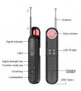 T01 Wireless Signal Scanner Infrared Scanning Tool Hidden Camera Detector for Home Travel Hotel