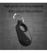 Carbon Fiber Pattern TPU for Samsung Galaxy SmartTag2 Bluetooth Tracker Protective Case with Buckle - Black