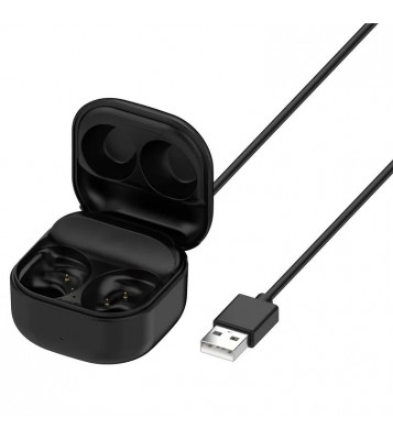 For Samsung Galaxy Buds FE SM-R400 Charging Bin Charger Cable + Replacement Charging Bin - Black