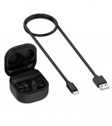 For Samsung Galaxy Buds FE SM-R400 Charging Bin Charger Cable + Replacement Charging Bin - Black