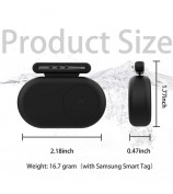 Silicone Case for Samsung Galaxy SmartTag2 Bluetooth Tracker Brooch Style Protective Cover - Black