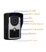 810FC11 7-inch Video Viewer Door Bell Night Vision Camera Home Security Smart Doorbell, EU Plug