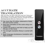 T8+ Bluetooth 40 Languages Speech Instant Translator for Travel, Learning - Black