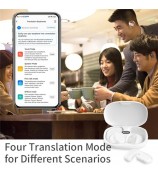 B66 Smart Bluetooth Translator Earbuds Real Time Earphone Translator Device for Business Travel Learning - Black