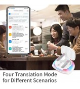 B18 Bluetooth Translator Headset 144 Languages Real Time Earphone Smart Voice Translator Earbuds - Black