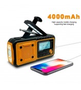 376 Outdoor Solar Power Hand Crank AM / FM Radio Flashlight 4000mAh Power Bank (EU Version)