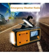 376 Outdoor Solar Power Hand Crank AM / FM Radio Flashlight 4000mAh Power Bank (EU Version)