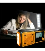 376 Outdoor Solar Power Hand Crank AM / FM Radio Flashlight 4000mAh Power Bank (EU Version)