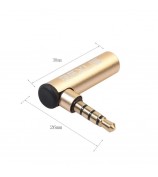 3.5mm Male to Female 90 Degree Right Angle Audio Adapter for Microphone Jack Stereo Connector