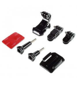 6 in 1 Mount Accessories Kit with J-Hook, Curved Surface Mount, 3-Way Adjustable Pivot Arm for GoPro Hero 4/3+/3/2/1